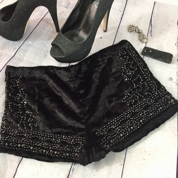 Urban Outfitters Pants - Ecote Urban Outfitters black velvet pinup shorts